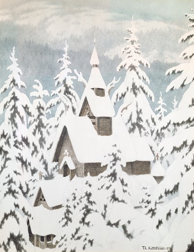 雪の中の教会 作： Theodor Kittelsen