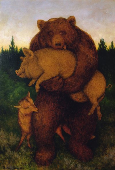 肉よ、クマは言った（キャンバスに油彩） 作： Theodor Kittelsen