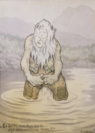 私の7匹のシルバーダックを奪ったのは誰? 作： Theodor Kittelsen