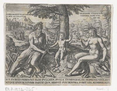 Bellenblazend jongetje 貴族の紋章と知識に値する一般人.../ Stam und Wapenbuchlein... (シリーズタイトル) 作： Theodor de Bry (attributed to)