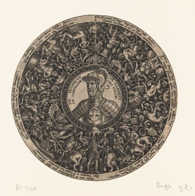 愚行隊長テオドール・デ・ブライの胸像入りメダイ 1577年頃～1578年頃 作： セオドア・ド・ブライ