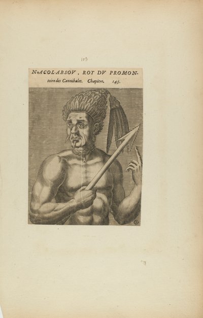 ナコル＝アブソフ、プロモン卿の王-/etoire des....(書籍『Les Vrais Pourtraits et Vies des Hommes Illustres』より) 作： セオドア・ド・ブライ