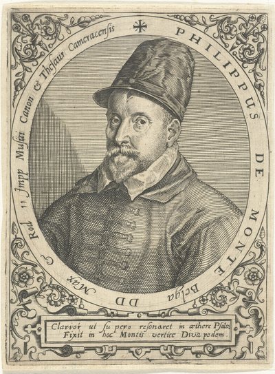 作曲家Philippe de Monte 1521-1603の肖像c。 1598 作： Theodore de Bry