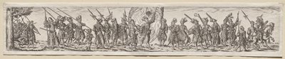 行進の兵士 作： Theodor de Bry