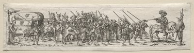 行進の兵士 作： Theodor de Bry