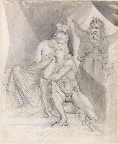 フェルディナンドとミランダを見守るプロスペロ 作： Theodor von Holst