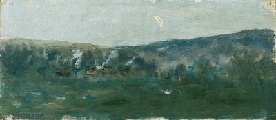 三日月のある丘陵風景 作： Theodor von Hormann