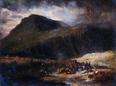 フランスがアルジェリアを征服したときの戦い（油彩・キャンバス） 作： Theodore (attr. to) Gericault