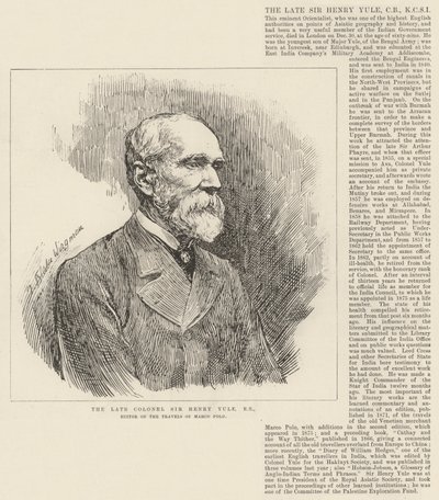故マルコ・ポーロの旅行記編集者、亡き大佐、ヘンリー・ユール卿 作： Theodore Blake Wirgman