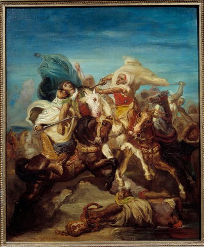 アラブ騎馬民族の戦い 絵画：テオドール・シャセリウ（1819-1856） 1856年 日0.65×0.54m 作： Théodore Chassériau