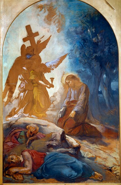 オリーブの木の庭のイエステオドール・シャセリウ（1819-1856）の絵 作： Théodore Chassériau