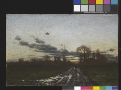 日の出（キャンバスに油彩） 作： Theodore Clement Steele