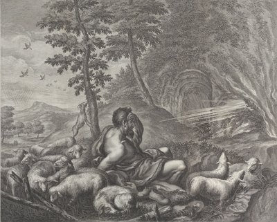 ラバンの群れを守るジェイコブ、1613-24。 作： Theodore Cruger