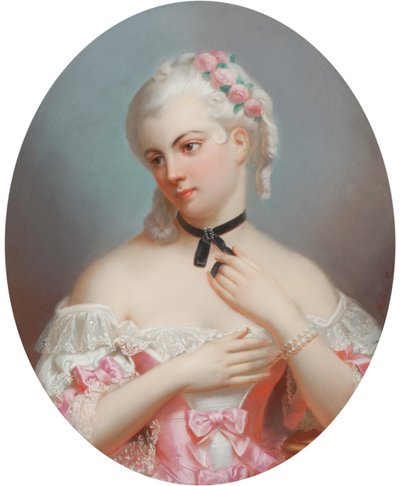 フランスのルイーズ・エリザベート（1727～1759年）、ファンタン・ラトゥール（1805～1872年）作。紙にパステル、19世紀前半。プライベートコレクション 作： Theodore Fantin Latour