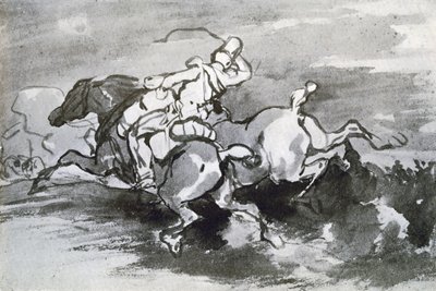 1913年、砲兵が馬をフィールドに導いた。 作： Theodore Gericault