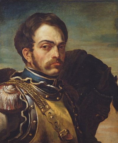 1814年頃の馬とのカラビニエ将校 作： Theodore Gericault