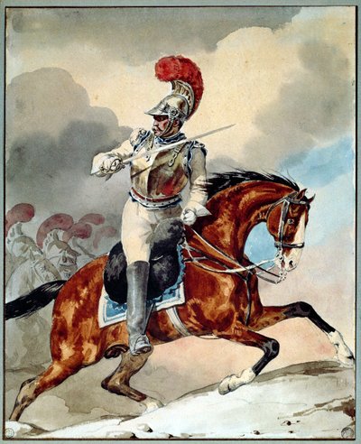 充電を命じるカラビニオフィサー 作： Theodore Gericault