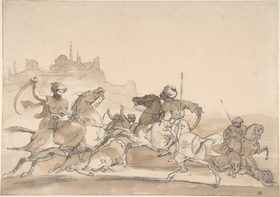 東方の騎馬兵たちの戦い 作： Theodore Gericault