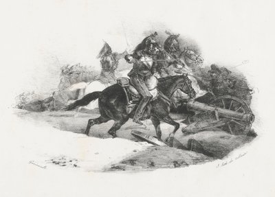 砲兵隊に向かって突撃する胸甲騎兵（Cuirassiers Charging An Artillery Battery） 作： Theodore Gericault