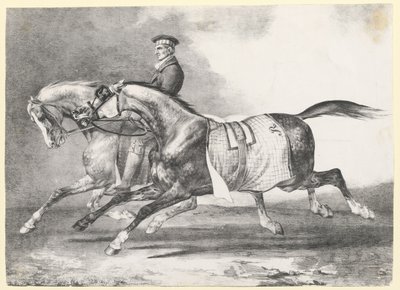 散歩させられている2頭のダップルグレーの馬（『Two Dapple-Grays Being Exercised』） 作： Theodore Gericault