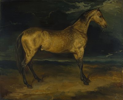 嵐の中の馬。 1813-14年頃 作： Theodore Gericault