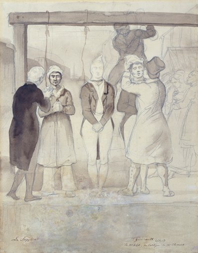 ロンドンでの処刑（罰）（紙と鉛筆） 作： Theodore Gericault