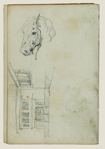 馬の頭、中庭の眺め 作： Theodore Gericault