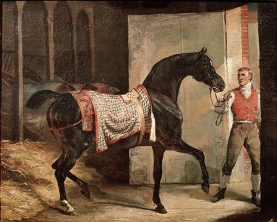 馬小屋を出る馬（油彩・キャンバス、19世紀初頭 作： Theodore Gericault