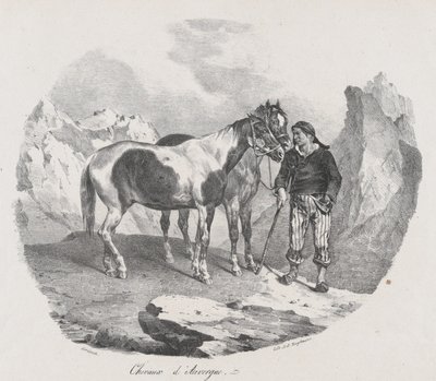 オーヴェルニュの馬、1822年。 作： Theodore Gericault