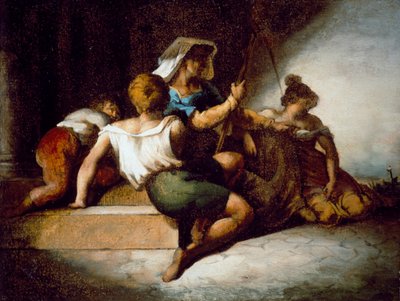 イタリアの家族（紙に油彩、キャンバスを貼ったもの 作： Theodore Gericault