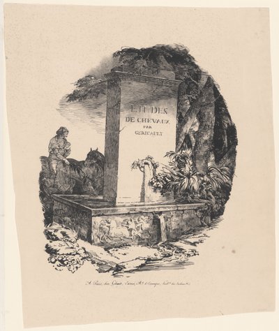 『水飲み場』――『大馬』――『馬の習作』（The Watering Trough, Title Page for Studies of Horses or The Large Horses） 作： Theodore Gericault