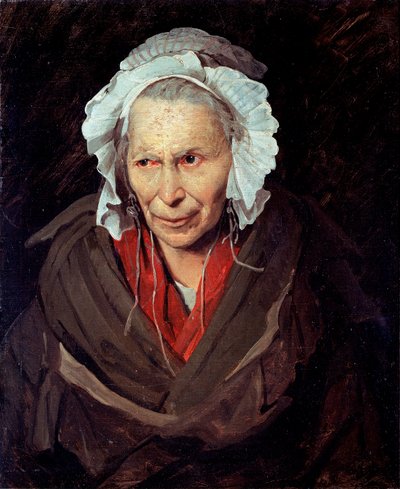 La Hyene de laSalpetriereまたは嫉妬のモノマニア精神病に苦しむ老婆の肖像 作： Theodore Gericault