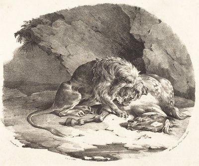 馬を食い尽くすライオン 作： Theodore Gericault