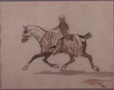 馬に乗った小さな新郎（鉛筆・水彩 作： Theodore Gericault