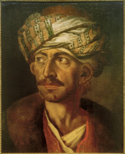 男性の肖像画（おそらくムスタファ） 作： Theodore Gericault