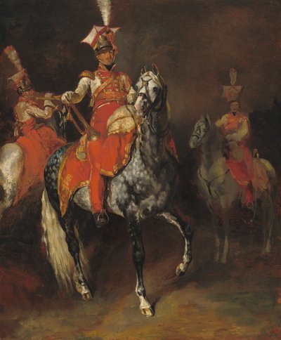 ナポレオン近衛兵の騎馬トランペッター 作： Theodore Gericault