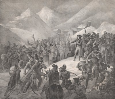 1822年、セントバーナード山を通過。 作： Theodore Gericault