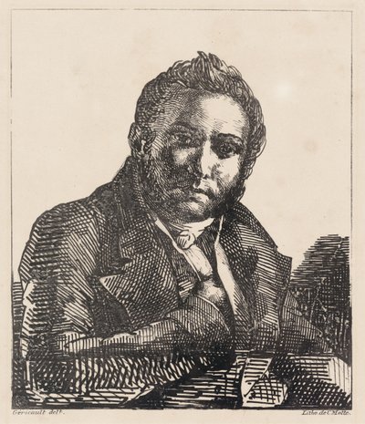 『画家オギュスト・ブリュネの肖像（画家の友人）』 作： Theodore Gericault