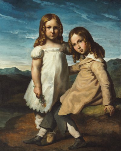 アルフレッドとエリザベスデドリューの肖像、1818年頃 作： Theodore Gericault