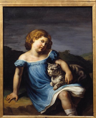 画家ホレス・ヴェルネの娘、ルイーズ・ヴェルネ（1814-1845）の子供の肖像。テオドール・ジェリコー（1791-1824）の絵画 作： Theodore Gericault