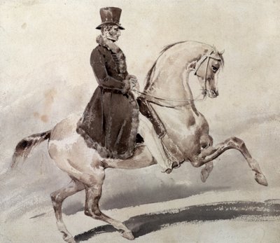 毛皮で縁取られたコートを着たライダー 作： Theodore Gericault