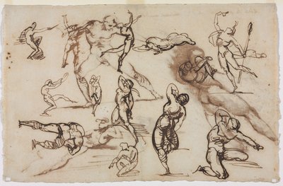 スケッチのシート (裏面) 作： Theodore Gericault
