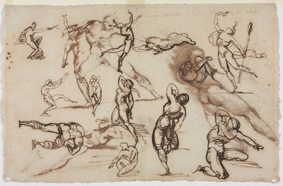 1819年のスケッチシート 作： Theodore Gericault