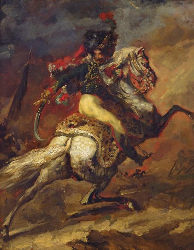1814年の騎士団将校のスケッチ（26088も参照） 作： Theodore Gericault