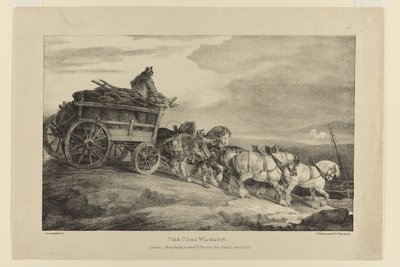 石の上の生命から引き出された様々な主題からの石炭ワゴン 作： Theodore Gericault