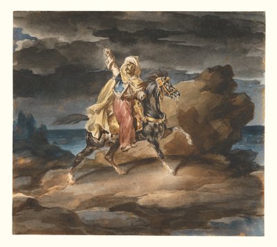 ジャウル (トルコの物語) c.1822–23 (黒鉛に水彩) 作： Theodore Gericault