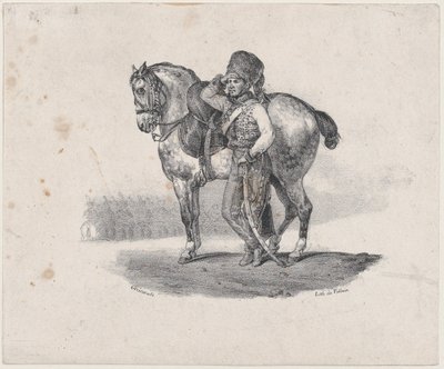 軽騎兵のラッパ 作： Theodore Gericault