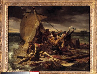 メドゥーゼの筏」プルミエールのスケッチ。セオドア・ジェリコー（1791-1824）の絵画。ディム。0.37×0.46m。 作： Theodore Gericault