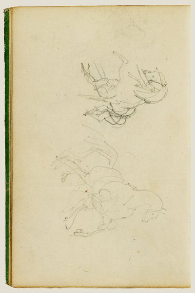 育てられている馬を描いた2つの研究 作： Theodore Gericault