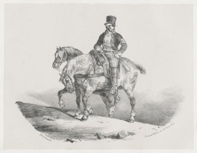 『郵便騎手、あるいは二頭の馬具を付けた馬』（A Postilion or The Two Harnessed Horses） 作： Theodore Gericault
